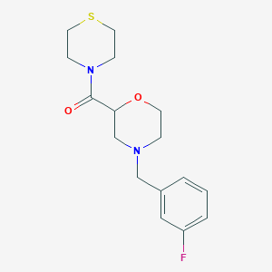 molecular formula C16H21FN2O2S B2714464 [4-[(3-Fluorophenyl)methyl]morpholin-2-yl]-thiomorpholin-4-ylmethanone CAS No. 2415532-16-8