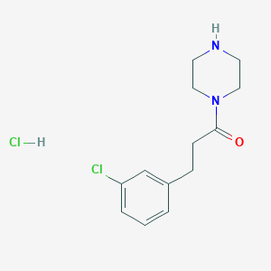 molecular formula C13H18Cl2N2O B2714467 3-(3-Chlorophenyl)-1-(piperazin-1-yl)propan-1-one hydrochloride CAS No. 1266686-14-9