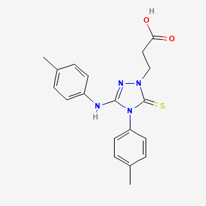 3-(5-thioxo-4-(p-tolyl)-3-(p-tolylamino)-4,5-dihydro-1H-1,2,4-triazol-1-yl)propanoic acid