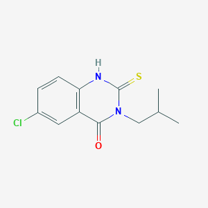 molecular formula C12H13ClN2OS B2714473 6-Chloro-3-(2-methylpropyl)-2-sulfanyl-3,4-dihydroquinazolin-4-one CAS No. 733030-59-6