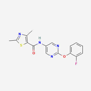 molecular formula C16H13FN4O2S B2714474 N-(2-(2-氟苯氧)嘧啶-5-基)-2,4-二甲基噻唑-5-甲酰胺 CAS No. 1421444-66-7