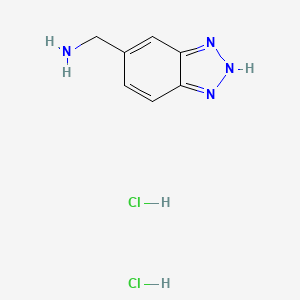 molecular formula C7H10Cl2N4 B2714475 2H-Benzotriazol-5-ylmethanamine;dihydrochloride CAS No. 2411295-54-8