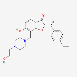 molecular formula C24H28N2O4 B2714476 (Z)-2-(4-ethylbenzylidene)-6-hydroxy-7-((4-(2-hydroxyethyl)piperazin-1-yl)methyl)benzofuran-3(2H)-one CAS No. 896810-59-6