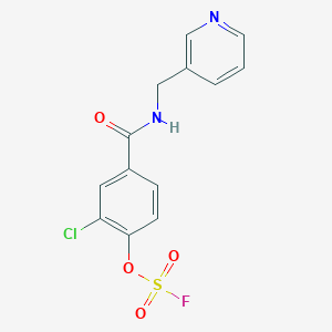 molecular formula C13H10ClFN2O4S B2714478 3-[[(3-Chloro-4-fluorosulfonyloxybenzoyl)amino]methyl]pyridine CAS No. 2411273-76-0