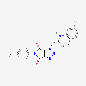 molecular formula C21H20ClN5O3 B2714487 N-(5-chloro-2-methylphenyl)-2-(5-(4-ethylphenyl)-4,6-dioxo-4,5,6,6a-tetrahydropyrrolo[3,4-d][1,2,3]triazol-1(3aH)-yl)acetamide CAS No. 1052561-94-0