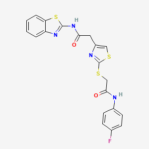 N-(benzo[d]thiazol-2-yl)-2-(2-((2-((4-fluorophenyl)amino)-2-oxoethyl)thio)thiazol-4-yl)acetamide