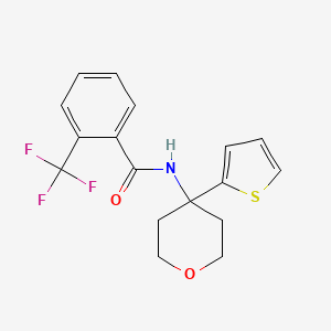 N-(4-(thiophen-2-yl)tetrahydro-2H-pyran-4-yl)-2-(trifluoromethyl)benzamide