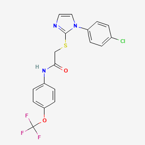 2-[1-(4-chlorophenyl)imidazol-2-yl]sulfanyl-N-[4-(trifluoromethoxy)phenyl]acetamide