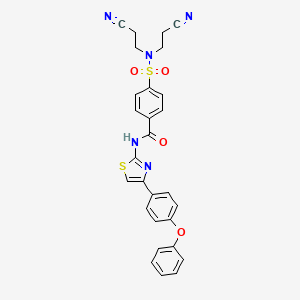 4-[bis(2-cyanoethyl)sulfamoyl]-N-[4-(4-phenoxyphenyl)-1,3-thiazol-2-yl]benzamide