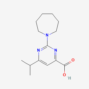 molecular formula C14H21N3O2 B2714502 2-(Azepan-1-yl)-6-isopropylpyrimidine-4-carboxylic acid CAS No. 1181649-90-0
