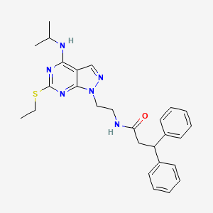 N-(2-(6-(ethylthio)-4-(isopropylamino)-1H-pyrazolo[3,4-d]pyrimidin-1-yl)ethyl)-3,3-diphenylpropanamide