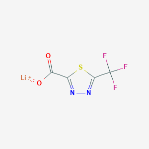 molecular formula C4F3LiN2O2S B2714510 锂；5-(三氟甲基)-1,3,4-噻二唑-2-甲酸酯 CAS No. 2219375-92-3