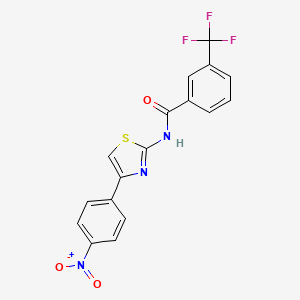 molecular formula C17H10F3N3O3S B2714512 N-[4-(4-nitrophenyl)-1,3-thiazol-2-yl]-3-(trifluoromethyl)benzamide CAS No. 325980-95-8