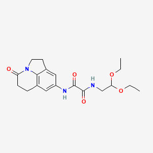 molecular formula C19H25N3O5 B2714514 N1-(2,2-diethoxyethyl)-N2-(4-oxo-2,4,5,6-tetrahydro-1H-pyrrolo[3,2,1-ij]quinolin-8-yl)oxalamide CAS No. 898462-21-0