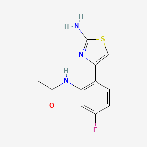 molecular formula C11H10FN3OS B2714527 N-[2-(2-amino-1,3-thiazol-4-yl)-5-fluorophenyl]acetamide CAS No. 878259-58-6