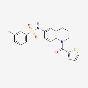 molecular formula C21H20N2O3S2 B2714538 3-methyl-N-[1-(thiophene-2-carbonyl)-3,4-dihydro-2H-quinolin-6-yl]benzenesulfonamide CAS No. 1005299-81-9