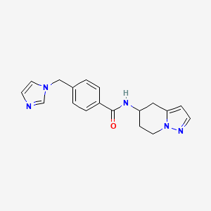 molecular formula C18H19N5O B2714543 4-((1H-imidazol-1-yl)methyl)-N-(4,5,6,7-tetrahydropyrazolo[1,5-a]pyridin-5-yl)benzamide CAS No. 2034258-22-3