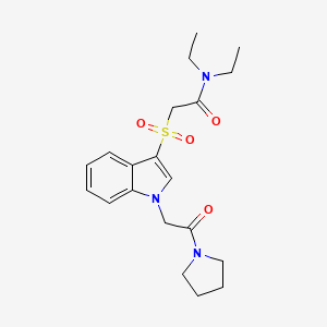N,N-diethyl-2-((1-(2-oxo-2-(pyrrolidin-1-yl)ethyl)-1H-indol-3-yl)sulfonyl)acetamide
