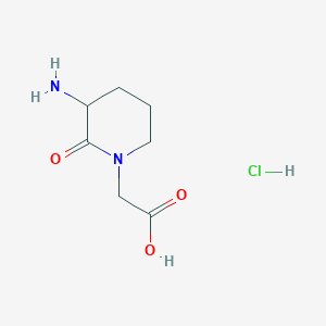 molecular formula C7H13ClN2O3 B2714555 2-(3-Amino-2-oxopiperidin-1-yl)acetic acid;hydrochloride CAS No. 1822418-01-8