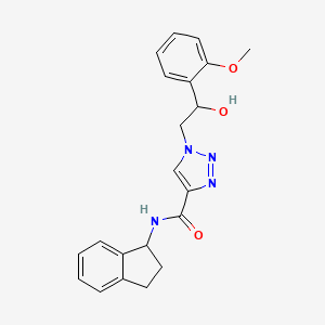 molecular formula C21H22N4O3 B2714560 N-(2,3-dihydro-1H-inden-1-yl)-1-[2-hydroxy-2-(2-methoxyphenyl)ethyl]-1H-1,2,3-triazole-4-carboxamide CAS No. 1396674-26-2
