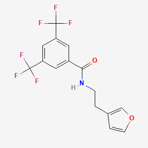 molecular formula C15H11F6NO2 B2714562 N-(2-(furan-3-yl)ethyl)-3,5-bis(trifluoromethyl)benzamide CAS No. 1428356-83-5