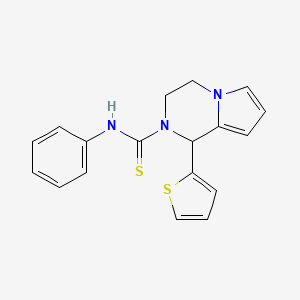 molecular formula C18H17N3S2 B2714570 N-phenyl-1-(thiophen-2-yl)-3,4-dihydropyrrolo[1,2-a]pyrazine-2(1H)-carbothioamide CAS No. 393831-83-9