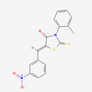 molecular formula C17H12N2O3S2 B2714574 (5Z)-3-(2-methylphenyl)-5-[(3-nitrophenyl)methylidene]-2-sulfanylidene-1,3-thiazolidin-4-one CAS No. 307525-37-7