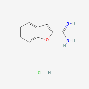 molecular formula C9H9ClN2O B2714576 1-Benzofuran-2-carboximidamide hydrochloride CAS No. 59847-86-8