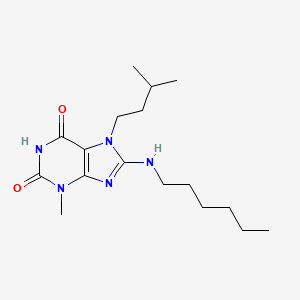 8-(hexylamino)-7-isopentyl-3-methyl-1H-purine-2,6(3H,7H)-dione