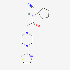 molecular formula C15H21N5OS B2714594 N-(1-cyanocyclopentyl)-2-[4-(1,3-thiazol-2-yl)piperazin-1-yl]acetamide CAS No. 1211777-10-4