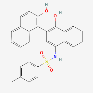 molecular formula C27H21NO4S B2714595 N-[4-hydroxy-3-(2-hydroxynaphthalen-1-yl)naphthalen-1-yl]-4-methylbenzenesulfonamide CAS No. 36062-29-0