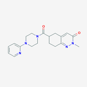 molecular formula C19H23N5O2 B2714600 2-methyl-6-(4-(pyridin-2-yl)piperazine-1-carbonyl)-5,6,7,8-tetrahydrocinnolin-3(2H)-one CAS No. 2034412-83-2