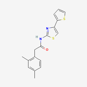 molecular formula C17H16N2OS2 B2714608 2-(2,4-二甲基苯基)-N-(4-(噻吩-2-基)噻唑-2-基)乙酰胺 CAS No. 922822-66-0