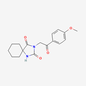molecular formula C17H20N2O4 B2714612 3-[2-(4-Methoxyphenyl)-2-oxoethyl]-1,3-diazaspiro[4.5]decane-2,4-dione CAS No. 1197563-25-9