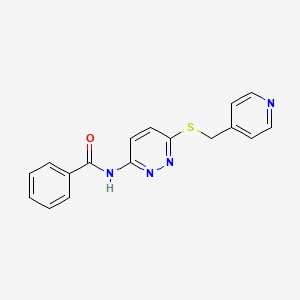 molecular formula C17H14N4OS B2714620 N-(6-((pyridin-4-ylmethyl)thio)pyridazin-3-yl)benzamide CAS No. 1021090-43-6