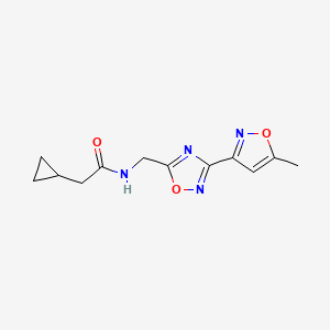 2-cyclopropyl-N-((3-(5-methylisoxazol-3-yl)-1,2,4-oxadiazol-5-yl)methyl)acetamide