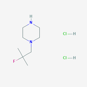 molecular formula C8H19Cl2FN2 B2714629 1-(2-Fluoro-2-methylpropyl)piperazine;dihydrochloride CAS No. 2413877-77-5