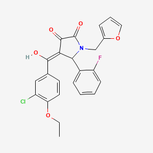 molecular formula C24H19ClFNO5 B2714635 4-[(3-chloro-4-ethoxyphenyl)carbonyl]-5-(2-fluorophenyl)-1-(furan-2-ylmethyl)-3-hydroxy-1,5-dihydro-2H-pyrrol-2-one CAS No. 867136-66-1