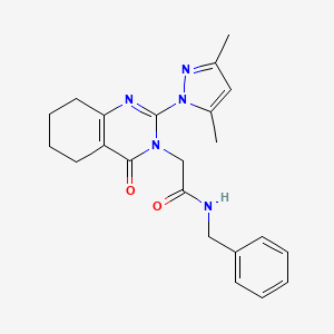 molecular formula C22H25N5O2 B2714637 N-苄基-2-(2-(3,5-二甲基-1H-吡唑-1-基)-4-氧代-5,6,7,8-四氢喹嗪-3(4H)-基)乙酰胺 CAS No. 1006785-01-8