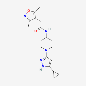 N-[1-(5-cyclopropyl-1H-pyrazol-3-yl)piperidin-4-yl]-2-(3,5-dimethyl-1,2-oxazol-4-yl)acetamide