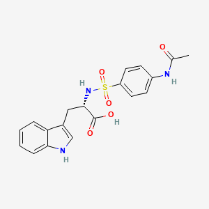 molecular formula C19H19N3O5S B2714647 N-{[4-(acetylamino)phenyl]sulfonyl}-L-tryptophan CAS No. 85979-07-3