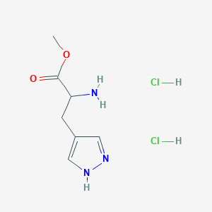 molecular formula C7H13Cl2N3O2 B2714649 Methyl 2-amino-3-(1H-pyrazol-4-yl)propanoate;dihydrochloride CAS No. 2248267-37-8