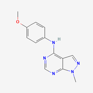 molecular formula C13H13N5O B2714650 N-(4-甲氧基苯基)-1-甲基吡唑并[3,4-d]嘧啶-4-胺 CAS No. 361984-85-2