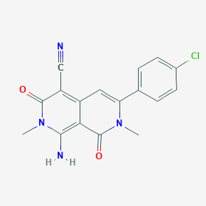 molecular formula C17H13ClN4O2 B271466 1-Amino-6-(4-chlorophenyl)-2,7-dimethyl-3,8-dioxo-2,3,7,8-tetrahydro[2,7]naphthyridine-4-carbonitrile 