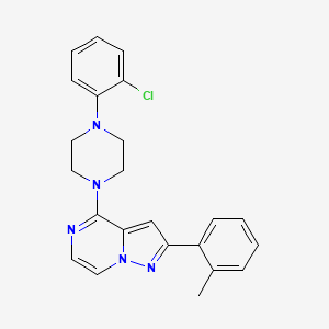 molecular formula C23H22ClN5 B2714661 4-[4-(2-氯苯基)哌嗪-1-基]-2-(2-甲基苯基)吡唑并[1,5-a]嘧啶 CAS No. 1326862-78-5