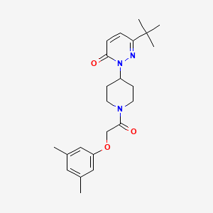 molecular formula C23H31N3O3 B2714662 6-Tert-butyl-2-[1-[2-(3,5-dimethylphenoxy)acetyl]piperidin-4-yl]pyridazin-3-one CAS No. 2309187-12-8