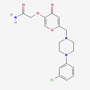2-((6-((4-(3-chlorophenyl)piperazin-1-yl)methyl)-4-oxo-4H-pyran-3-yl)oxy)acetamide