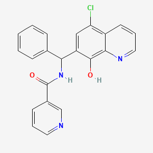 N-[(5-chloro-8-hydroxy-7-quinolinyl)(phenyl)methyl]nicotinamide
