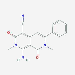 molecular formula C17H14N4O2 B271467 1-Amino-2,7-dimethyl-3,8-dioxo-6-phenyl-2,3,7,8-tetrahydro[2,7]naphthyridine-4-carbonitrile 