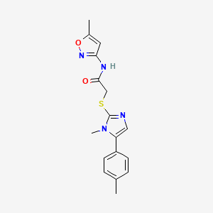 2-((1-methyl-5-(p-tolyl)-1H-imidazol-2-yl)thio)-N-(5-methylisoxazol-3-yl)acetamide